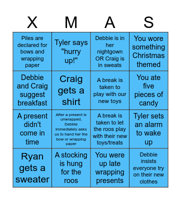 It wouldn't be a Griffin/Johnson xmas without... Bingo Card