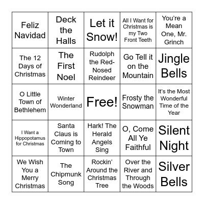 Grace 2nd Grade Christmas BINGO Card