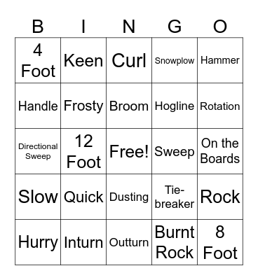 Curling Bingo Card