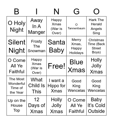 Christmas Bingo Card