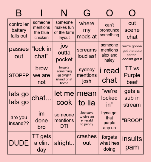 rem bingo Card