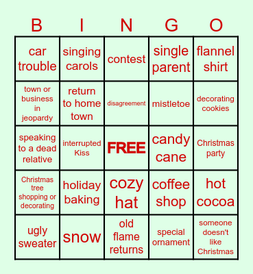 CHRISTMAS MOVIES Bingo Card