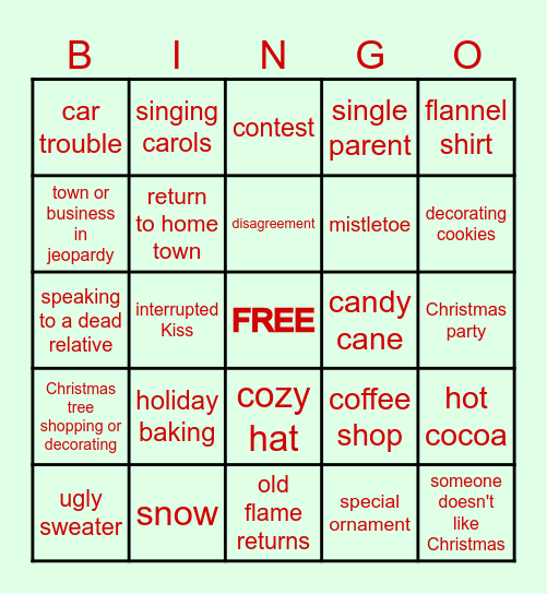 CHRISTMAS MOVIES Bingo Card