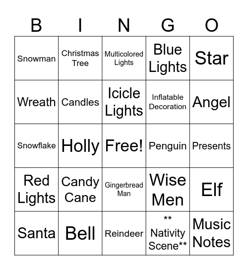 Crimas Bingo Card