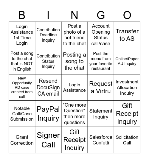 It's Giving Season BINGO Card