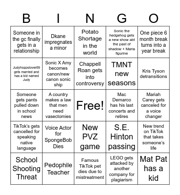 2025 bingo dani Bingo Card