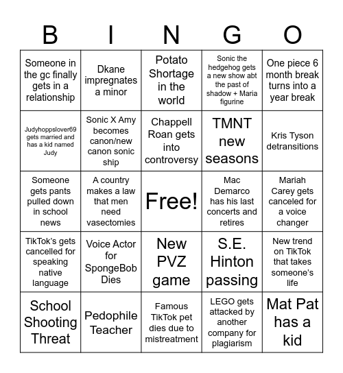 2025 bingo dani Bingo Card