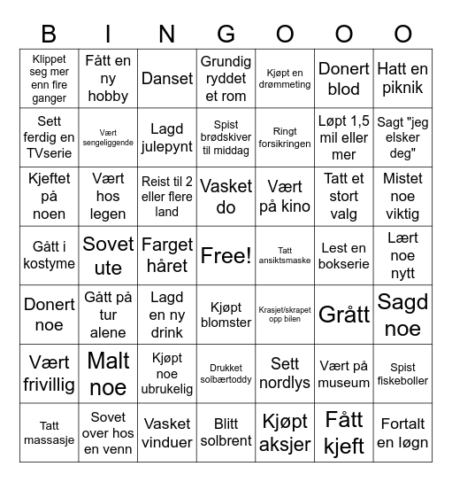 Jule bingo Card