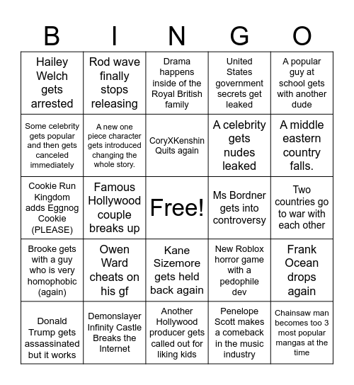 2025 bingo madz Bingo Card