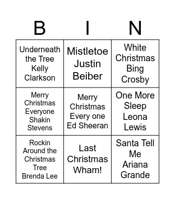 Christmas Bingo Card