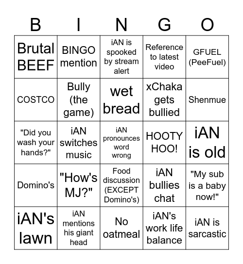 Brutalmoose BINGO Card