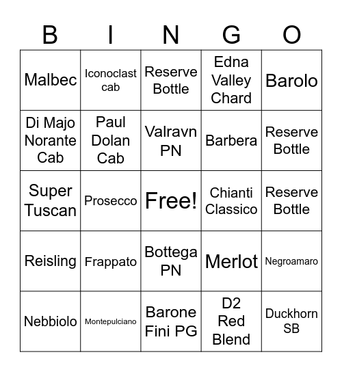 Thirsty Thursday Bingo Card