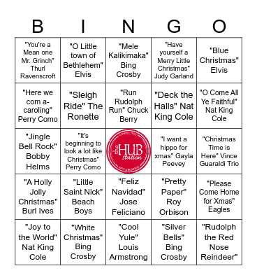 Classic Christmas Bingo Card