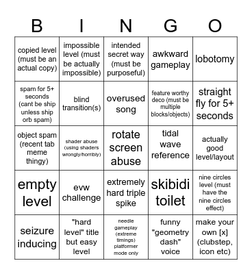 recent tab bingo 2 Bingo Card