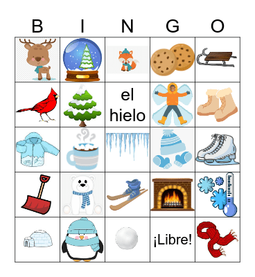 Lotería de Invierno Bingo Card