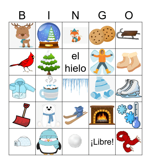 Lotería de Invierno Bingo Card