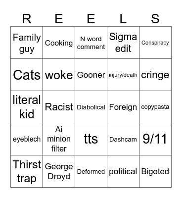 Instagram Bingo Card