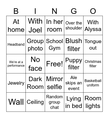 Ali Bingo Card