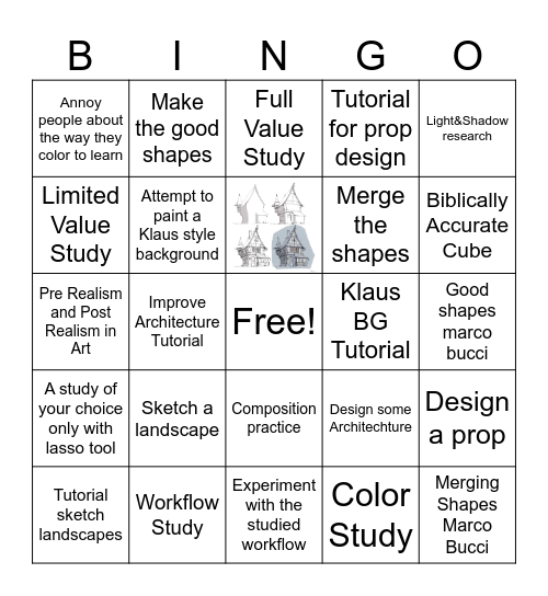 Environment Art Bingo Card