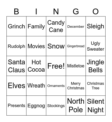 Christmas Bingo Card