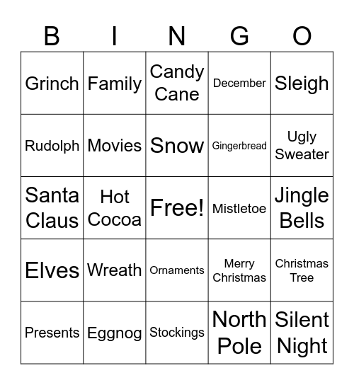 Christmas Bingo Card