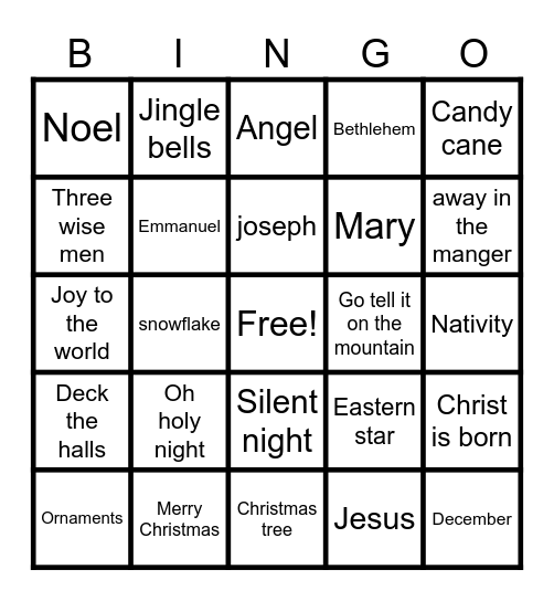 CHRISTMAS BINGO Card