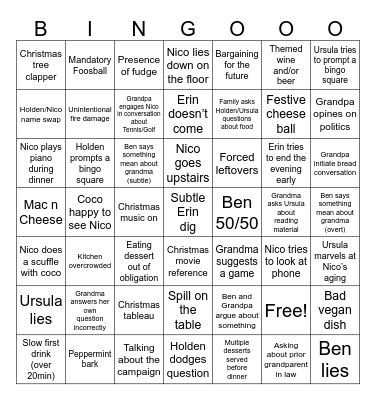 Family Bingo Card