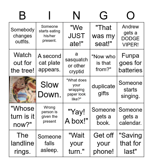 Hodgson Family Christmas Bingo 2025 Bingo Card