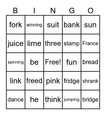 Reading Horizons Review Bingo Card