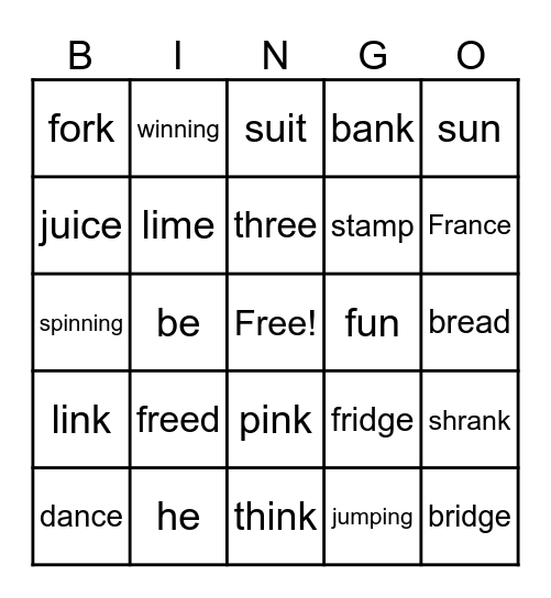 Reading Horizons Review Bingo Card