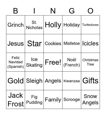 Christmas Bingo Card
