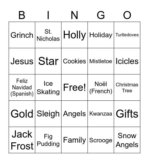 Christmas Bingo Card