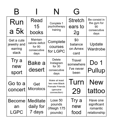 2025 Bingo Card