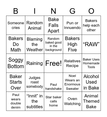 GGBS Bingo Card
