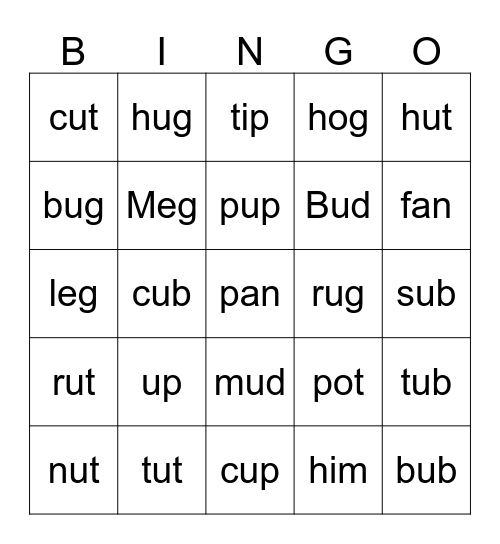 "Gus Takes the Train Bingo Card