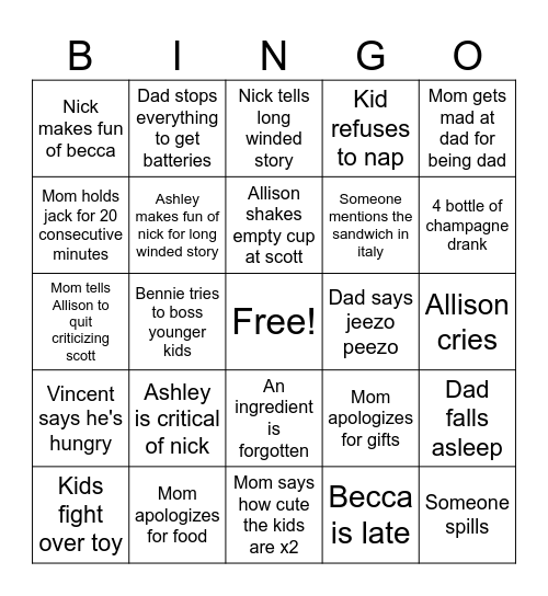 As Per Tradition Bingo Card