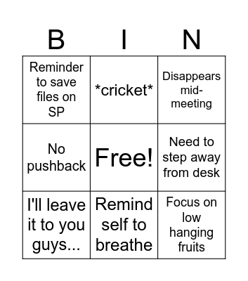 Let's Play! Bingo Card