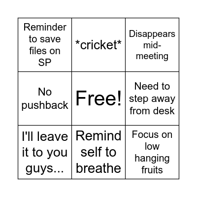 Let's Play! Bingo Card