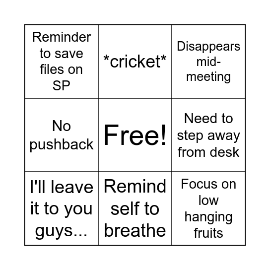 Let's Play! Bingo Card