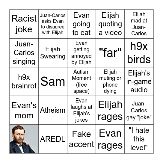 Jony Bingo Card