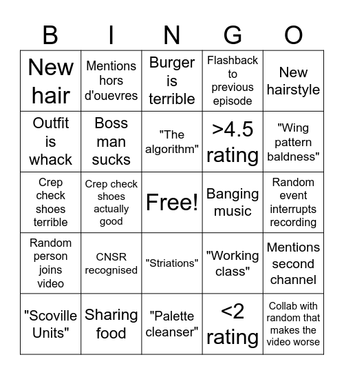CNSR BINGO Card