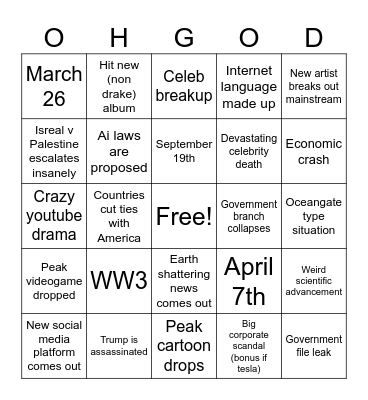 2025 Bingo Card