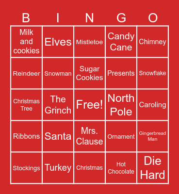 Christmas Bingo Card