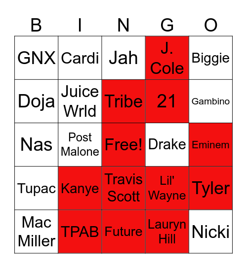 Hip Hop Final Presentations Bingo Card