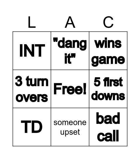 What happens Bingo Card