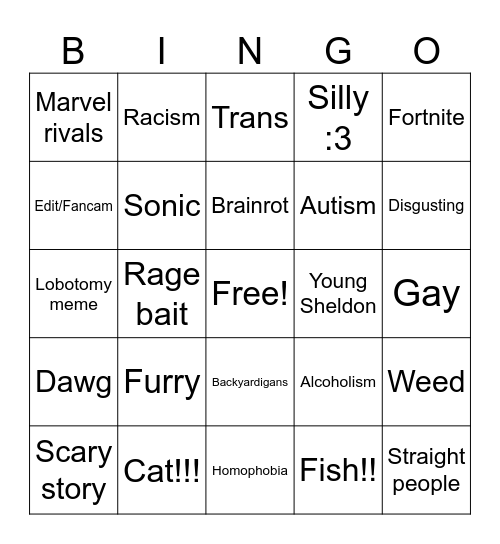 TikTok shenanigans Bingo Card