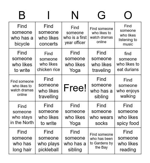 Find Someone Bingo Card