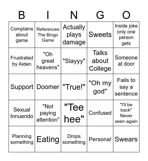 Lyann Bingo Card