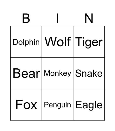 tên Bingo Card