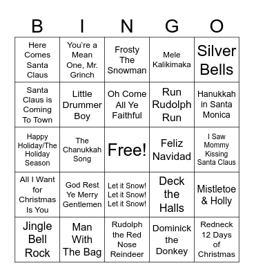 Holidaze Bingo Card